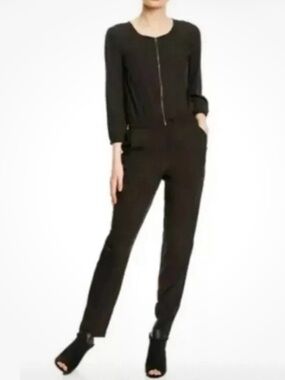 Walter Baker Black Sleeveless Zip-Front Jumpsuit